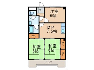 スカイパレスハラダの物件間取画像